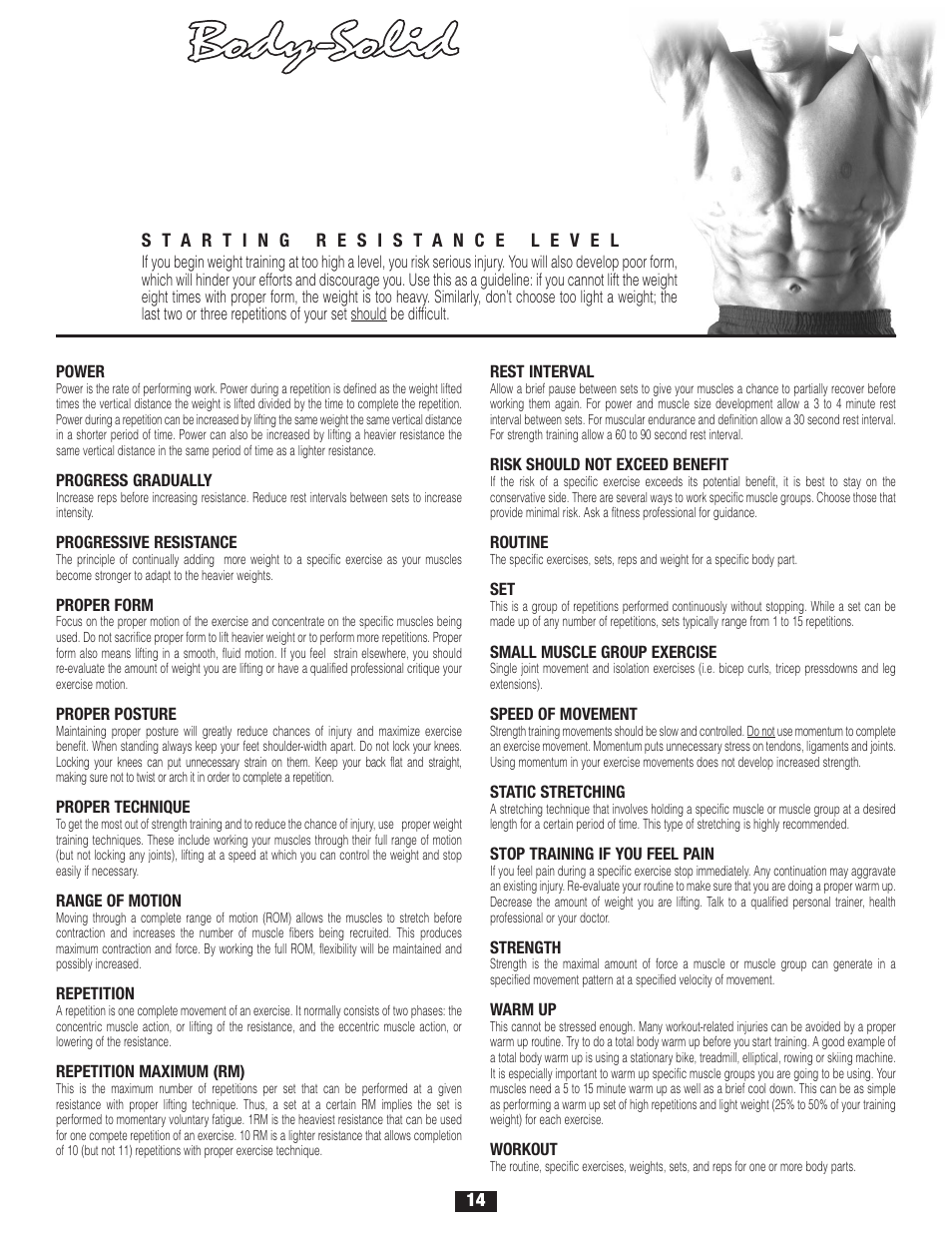 Guidelines, Phrases, terms, tips | Body Solid FID 46 User Manual | Page 15 / 46