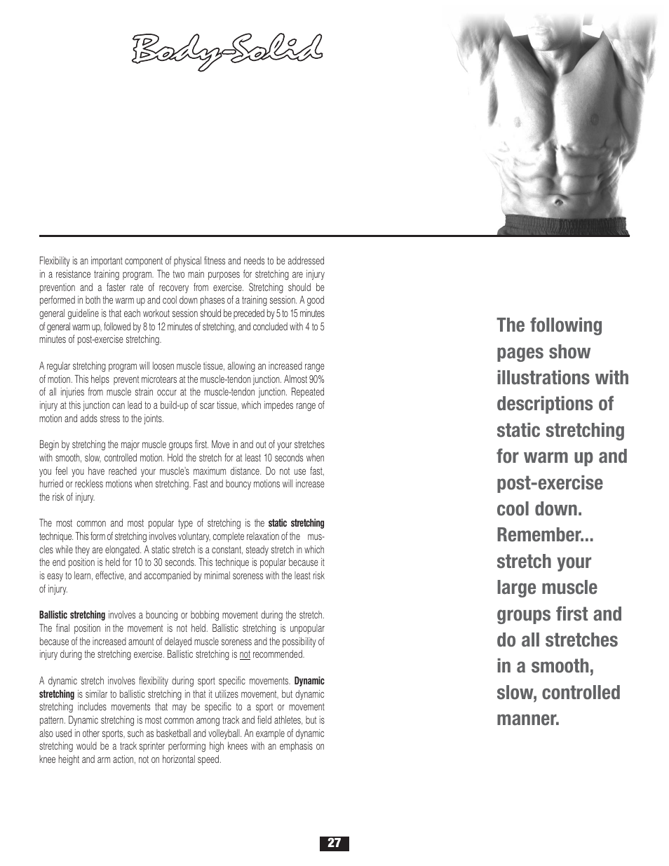 Flexibility | Body Solid FID 46 User Manual | Page 28 / 46