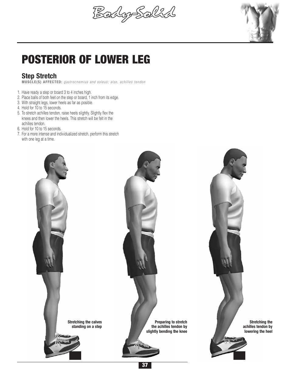 S t r etching, Warm-up/cool-down | Body Solid FID 46 User Manual | Page 38 / 46