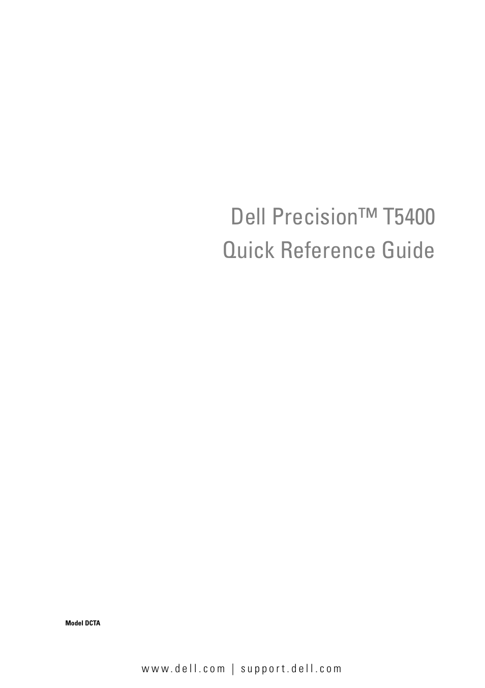 Dell Precision T5400 (Late 2007) User Manual | 258 pages