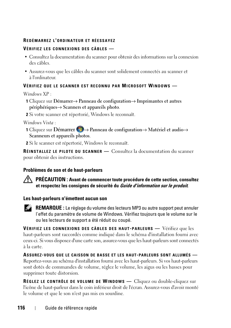 Ir «problèmes | Dell Precision T5400 (Late 2007) User Manual | Page 116 / 258