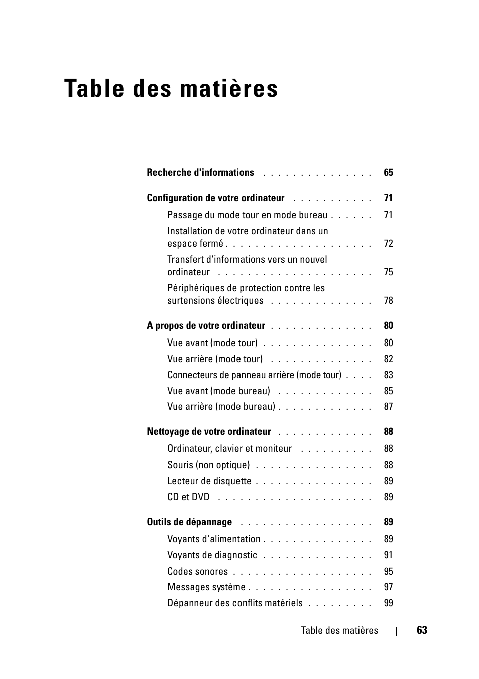 Dell Precision T5400 (Late 2007) User Manual | Page 63 / 258