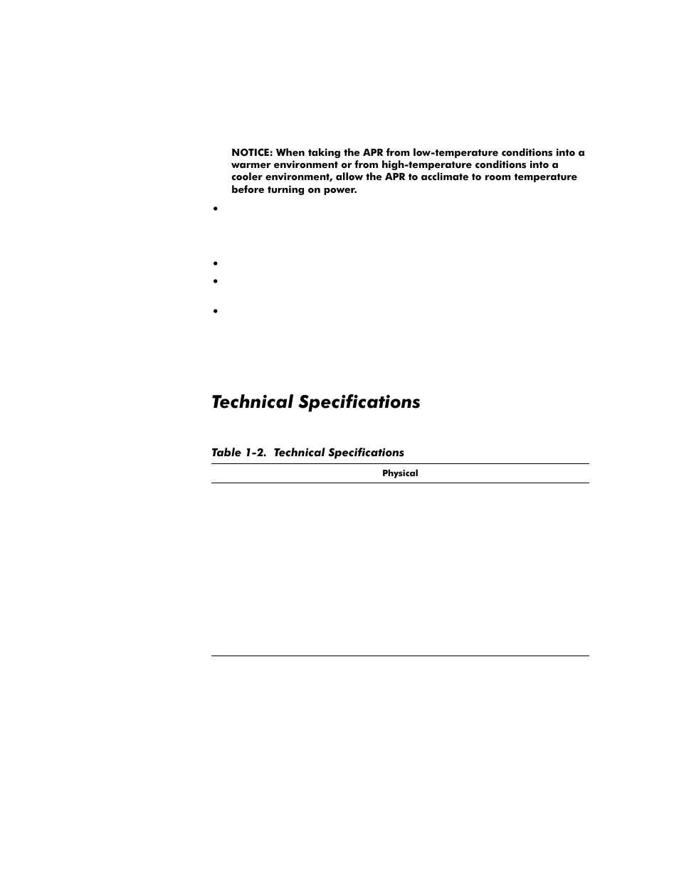 Technical specifications, Technical specifications -9, Table 1-2 | Dell Inspiron 3800 User Manual | Page 13 / 158