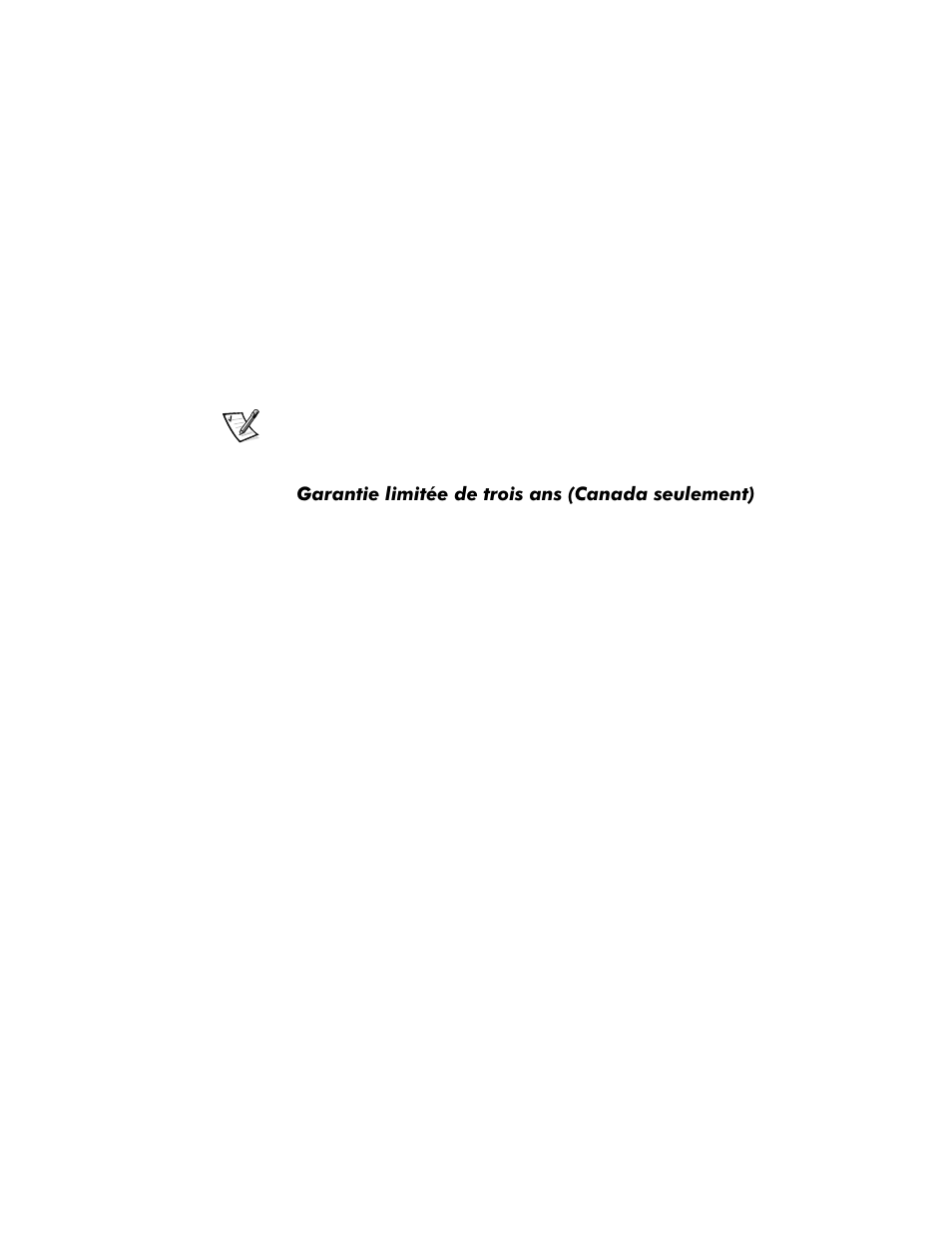 Garantie limitée de trois ans (canada seulement) | Dell Inspiron 3800 User Manual | Page 59 / 158