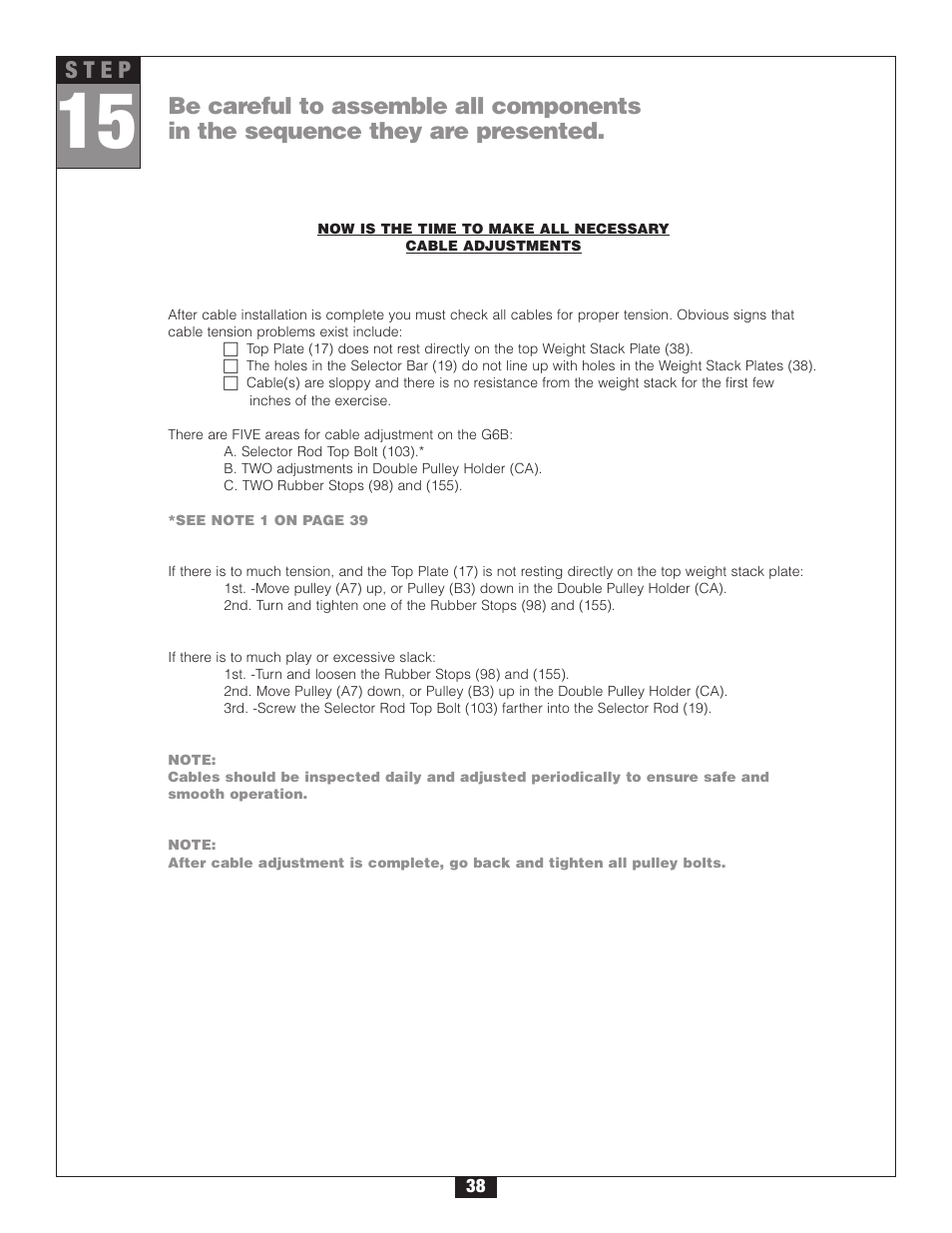 Body Solid G6B User Manual | Page 38 / 90