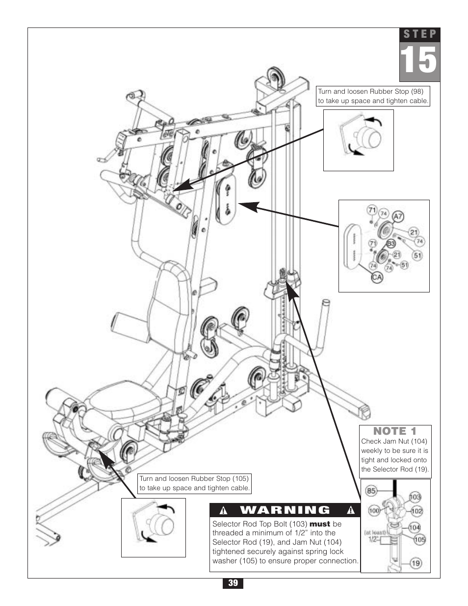 S t e p | Body Solid G6B User Manual | Page 39 / 90