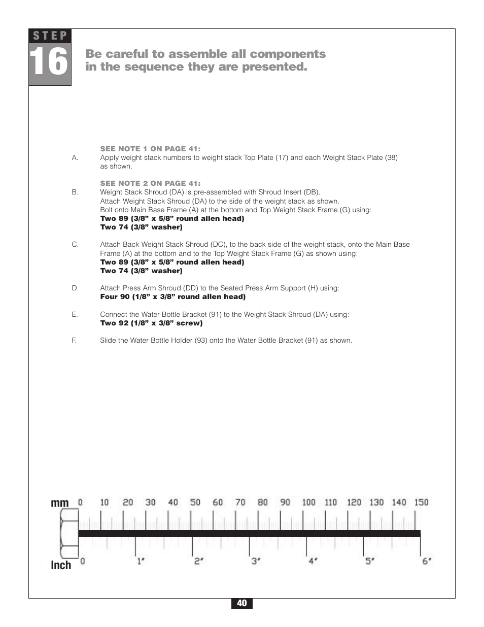 S t e p | Body Solid G6B User Manual | Page 40 / 90