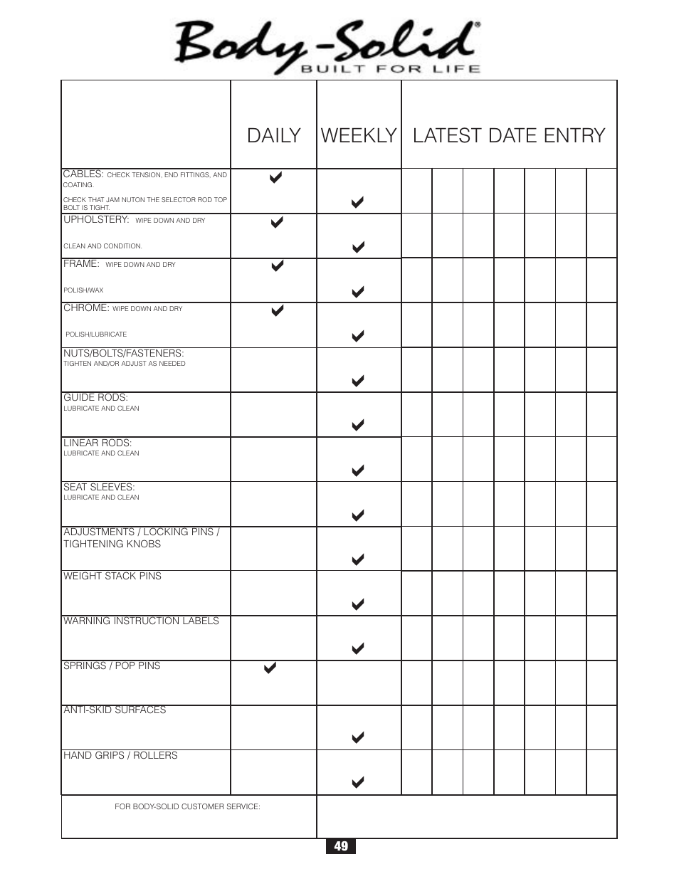 Body Solid G6B User Manual | Page 49 / 90