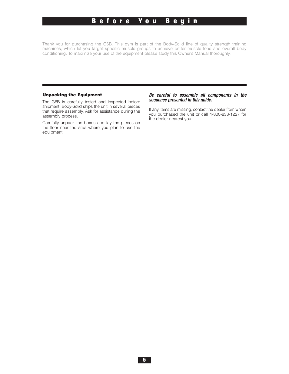 Body Solid G6B User Manual | Page 5 / 90