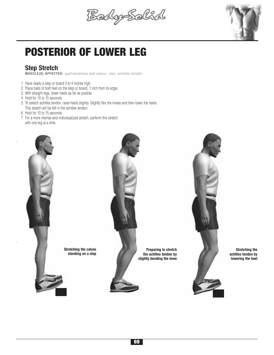 Stretching, Warm-up/cool-down | Body Solid G6B User Manual | Page 69 / 90