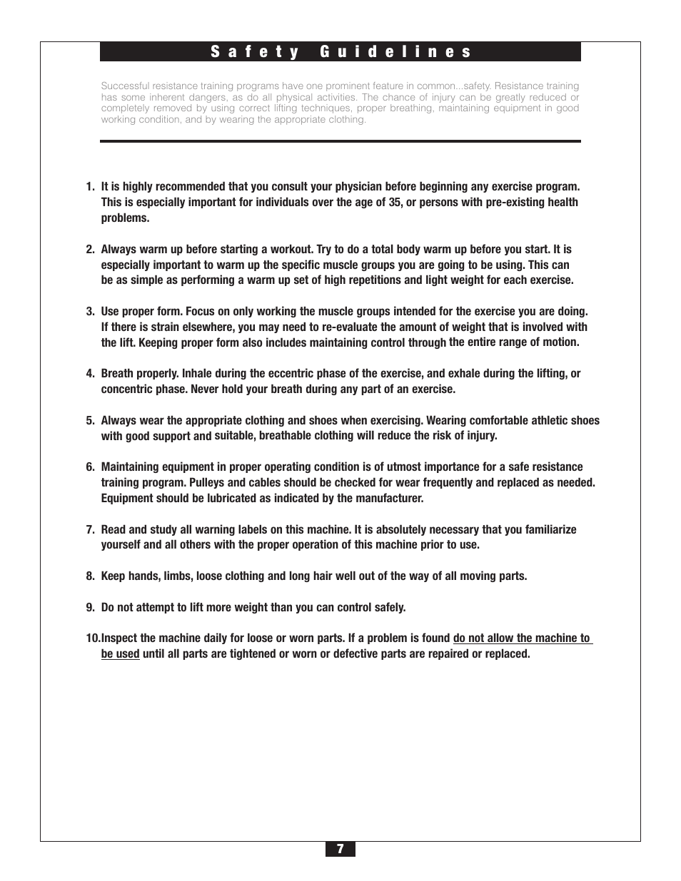 Body Solid G6B User Manual | Page 7 / 90