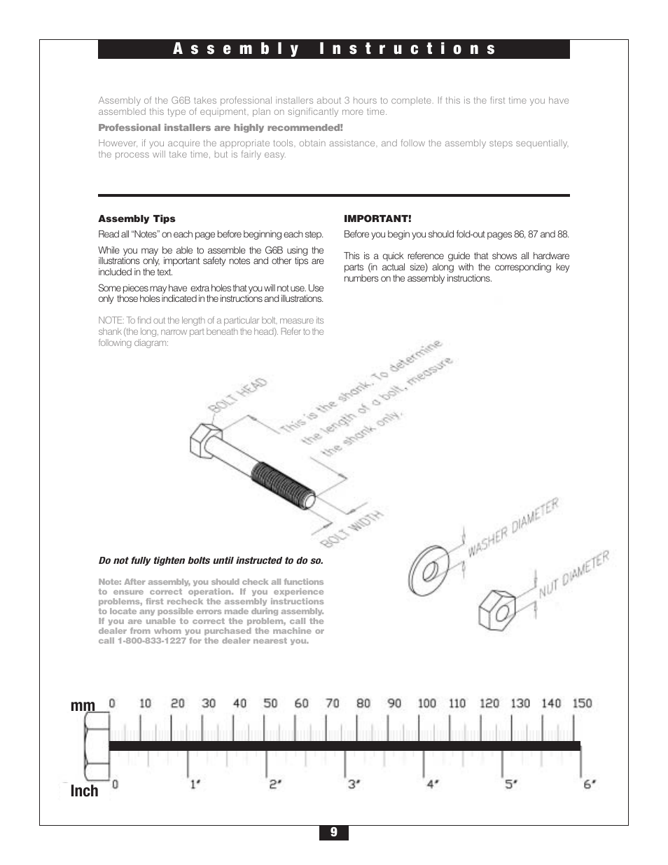 Mm inch | Body Solid G6B User Manual | Page 9 / 90