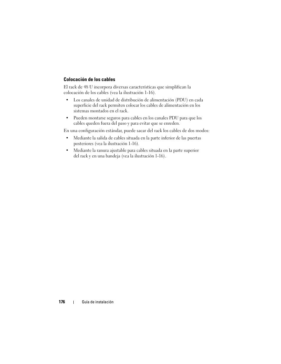 Colocación de los cables | Dell PowerEdge Rack Enclosure 4220 User Manual | Page 178 / 186