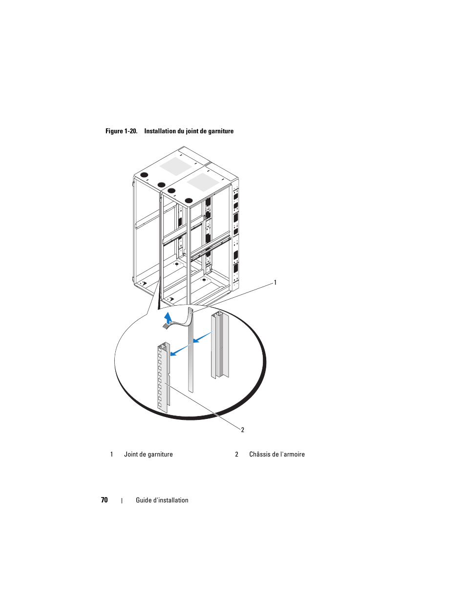 E adjacente (figure 1-20) | Dell PowerEdge Rack Enclosure 4220 User Manual | Page 72 / 186