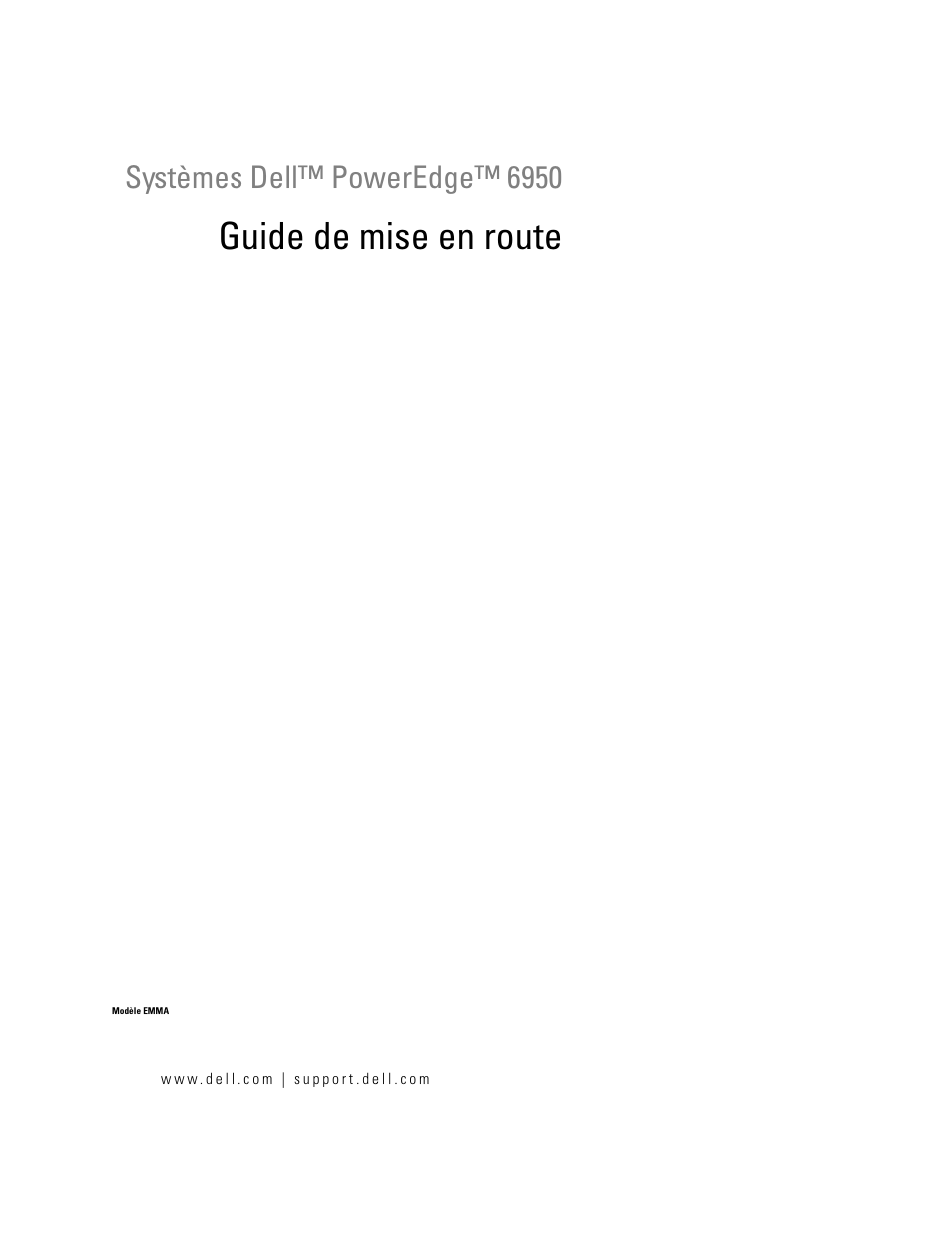 Guide de mise en route, Systèmes dell™ poweredge™ 6950 | Dell PowerEdge 6950 User Manual | Page 13 / 42