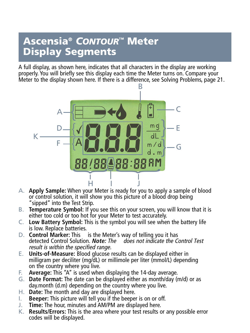 Bayer HealthCare Ascensia Contour Blood Glucose Monitoring System User Manual | Page 4 / 46