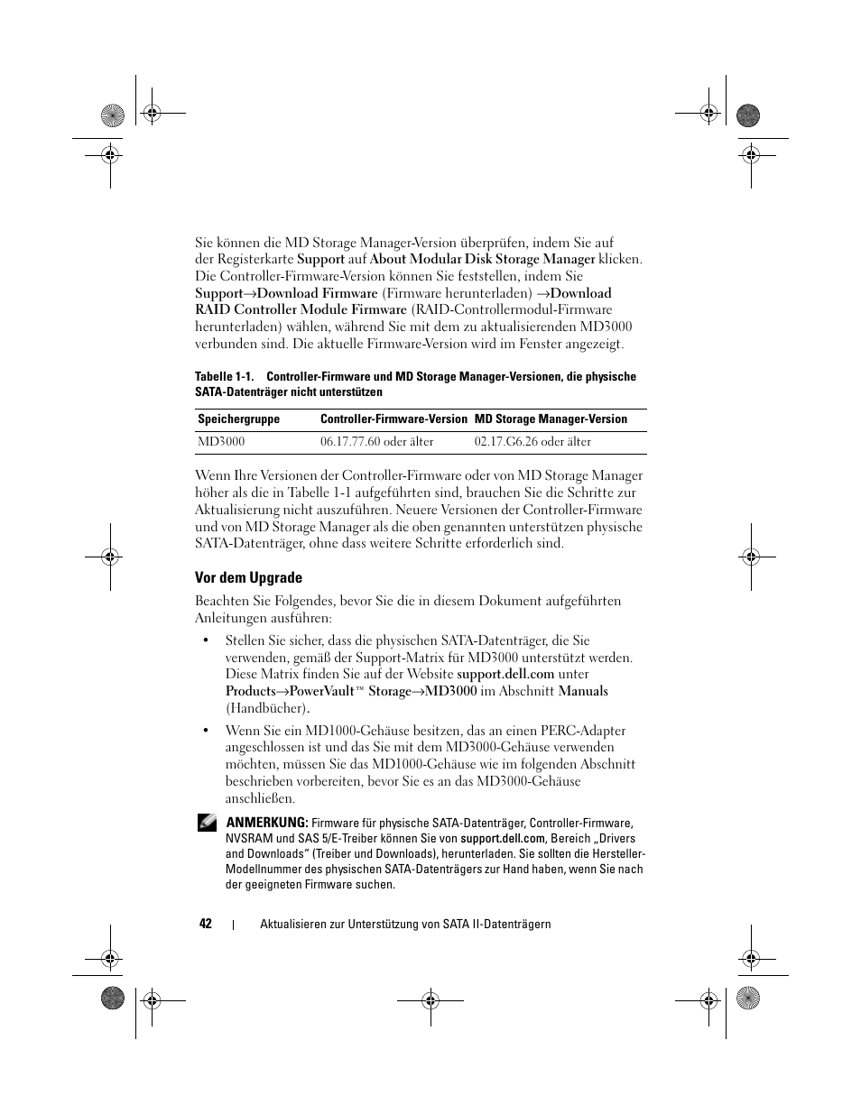 Vor dem upgrade | Dell PowerVault MD3000 User Manual | Page 42 / 92