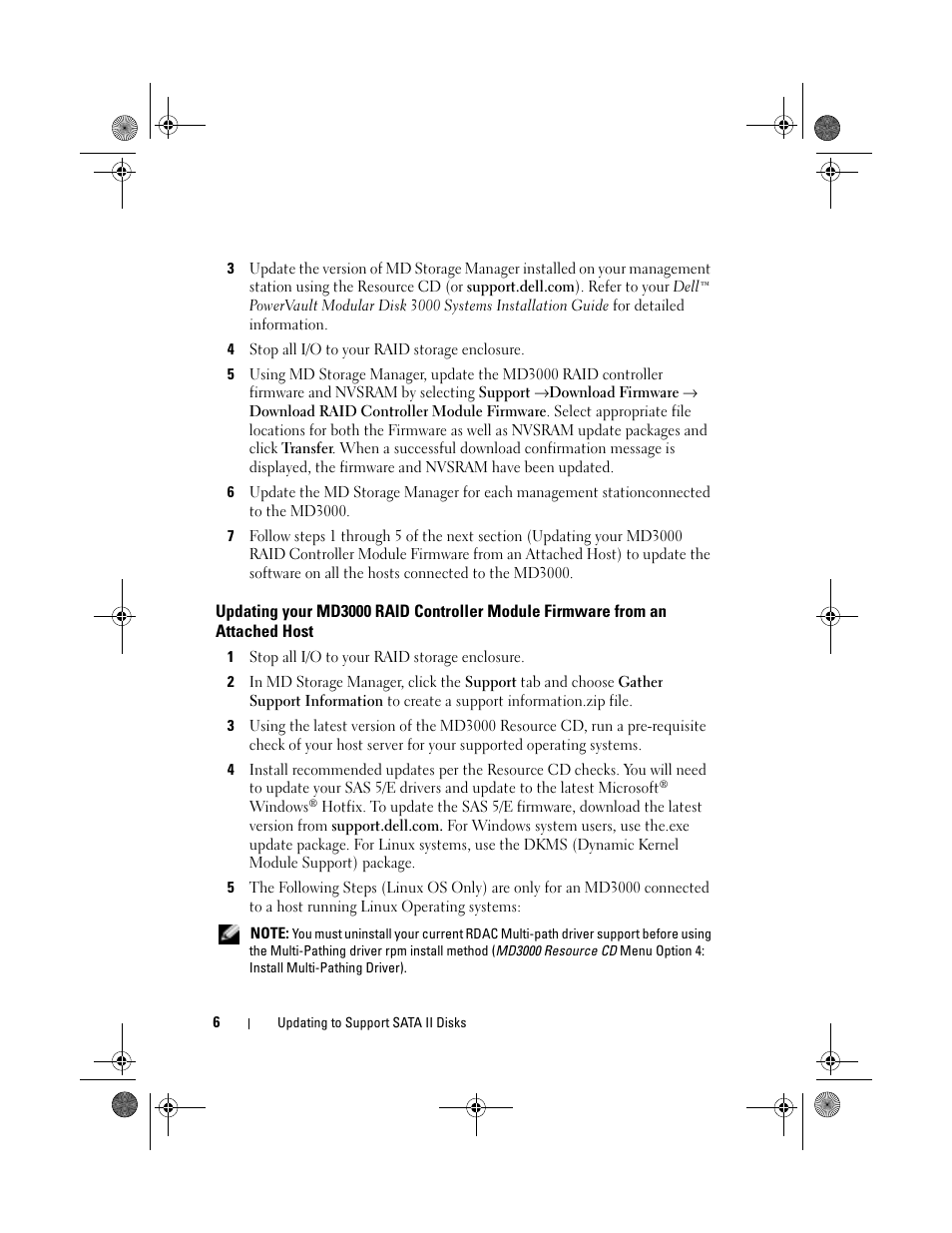4 stop all i/o to your raid storage enclosure, 1 stop all i/o to your raid storage enclosure | Dell PowerVault MD3000 User Manual | Page 6 / 92