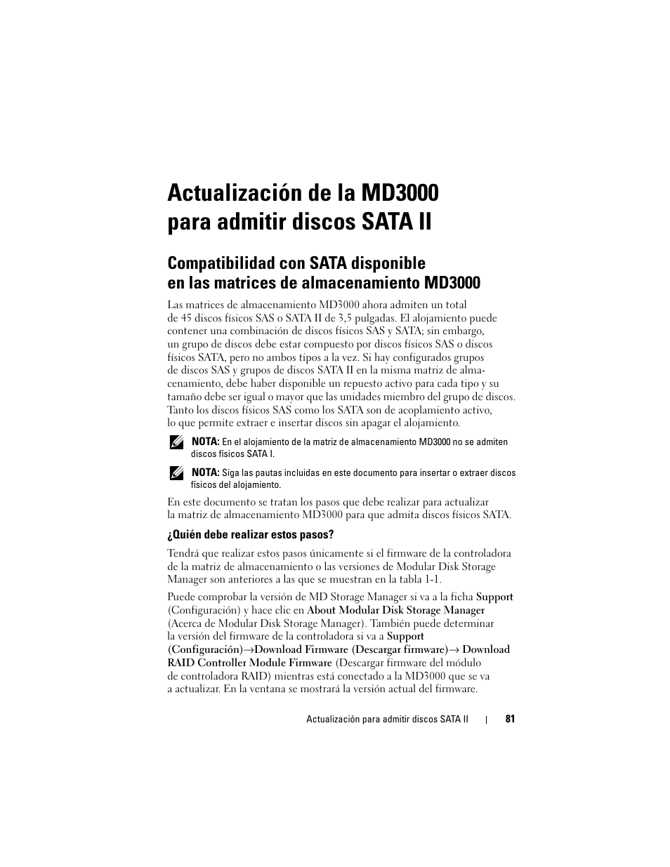 Quién debe realizar estos pasos | Dell PowerVault MD3000 User Manual | Page 81 / 92