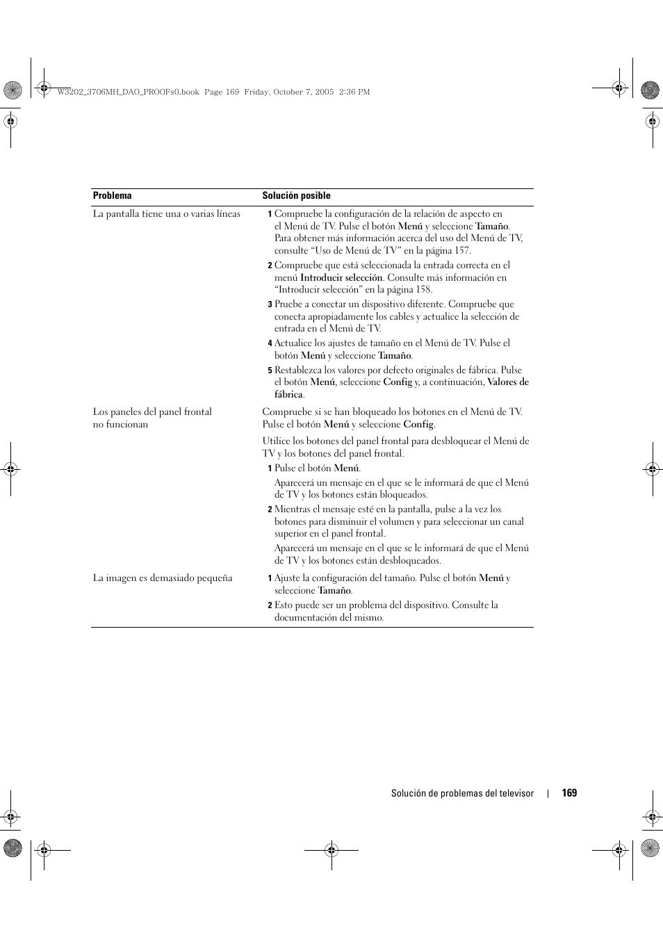 Dell LCD TV W3706MH User Manual | Page 169 / 204