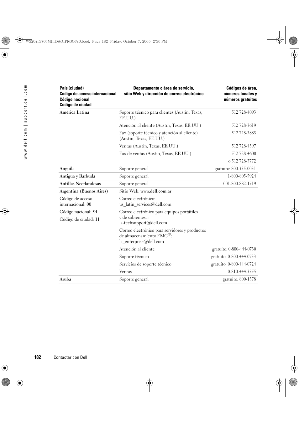 Dell LCD TV W3706MH User Manual | Page 182 / 204