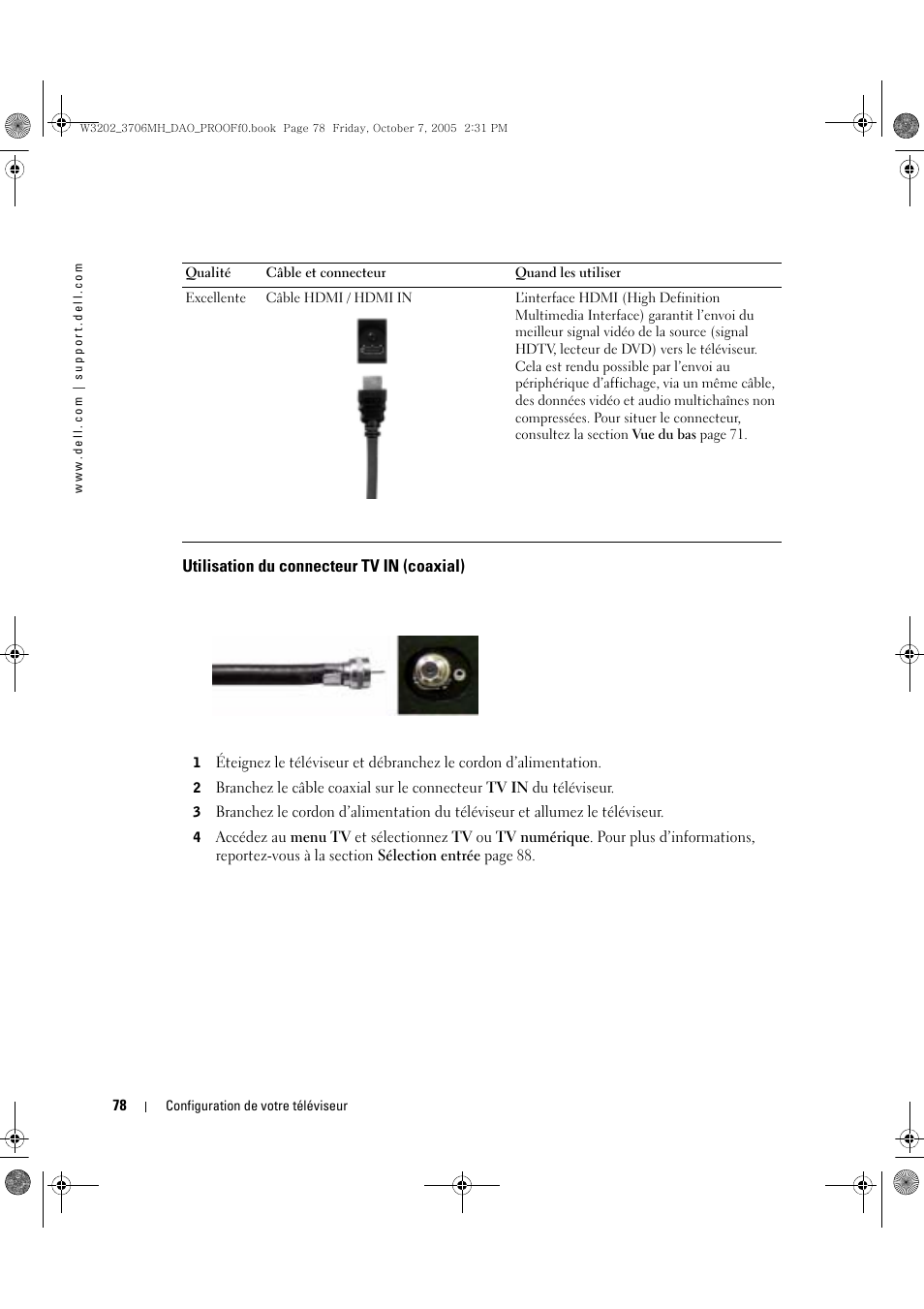Dell LCD TV W3706MH User Manual | Page 78 / 204