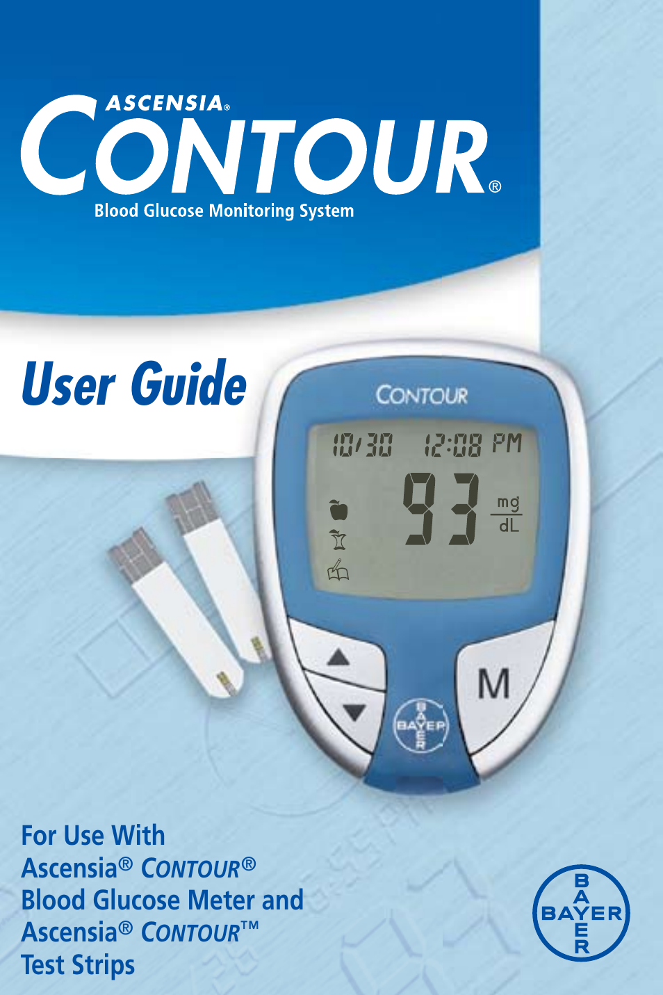 Bayer HealthCare CONTOUR Blood Glucose Meter and Ascensia CONTOURTM Test Strips User Manual | 43 pages