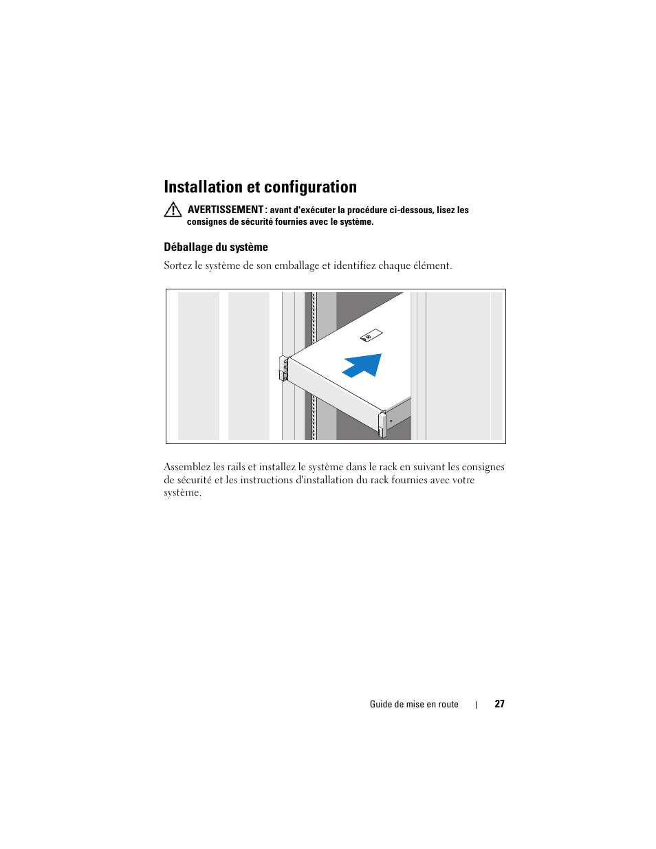 Installation et configuration, Déballage du système | Dell PowerVault DL2200 User Manual | Page 29 / 124
