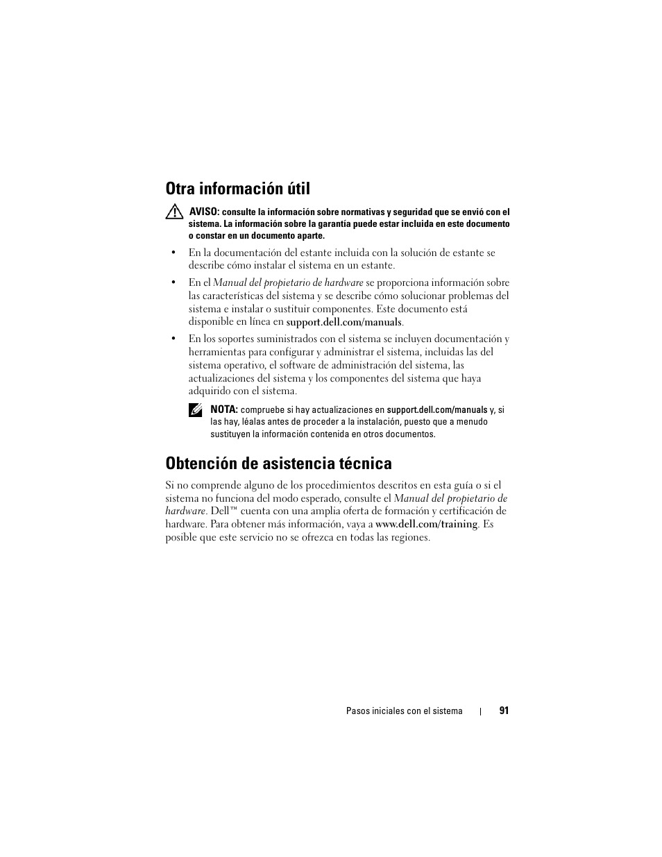 Otra información útil, Obtención de asistencia técnica | Dell PowerVault DL2200 User Manual | Page 93 / 124