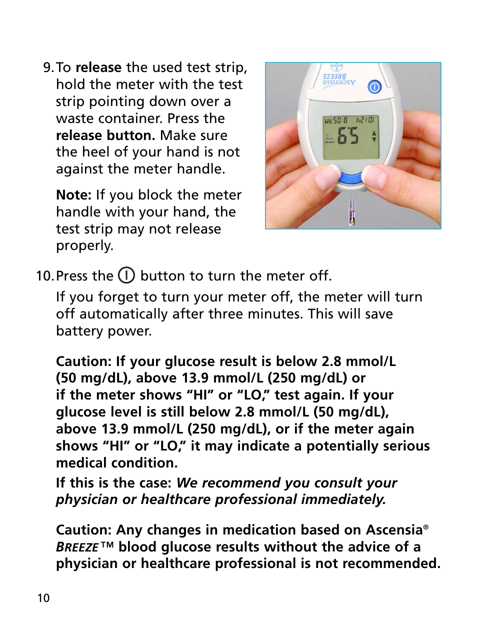 Bayer HealthCare Ascensia BREEZE and Ascensia AUTODISCTM Unique 10-Test Disc User Manual | Page 16 / 55