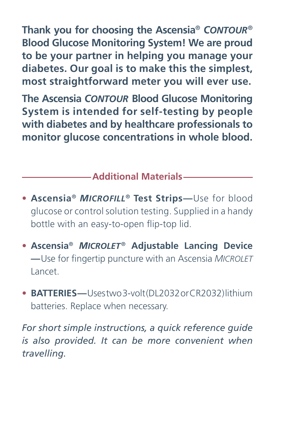 Bayer HealthCare Ascensia Contour Blood Glucose Meter User Manual | Page 2 / 44