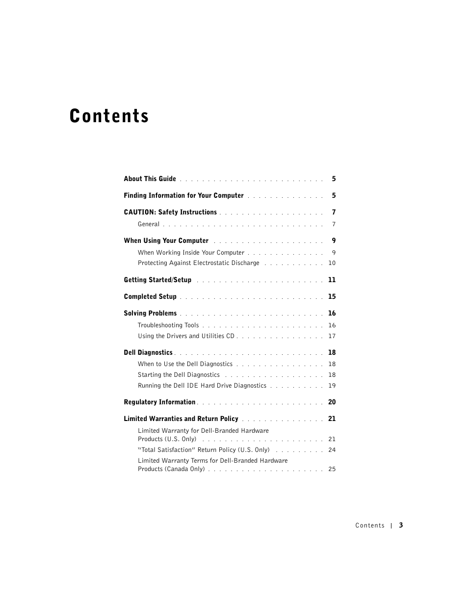 Dell OptiPlex GX270 User Manual | Page 5 / 94