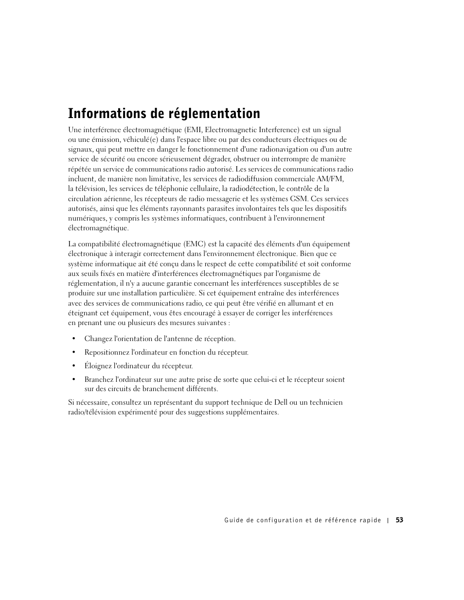 Informations de réglementation | Dell OptiPlex GX270 User Manual | Page 55 / 94