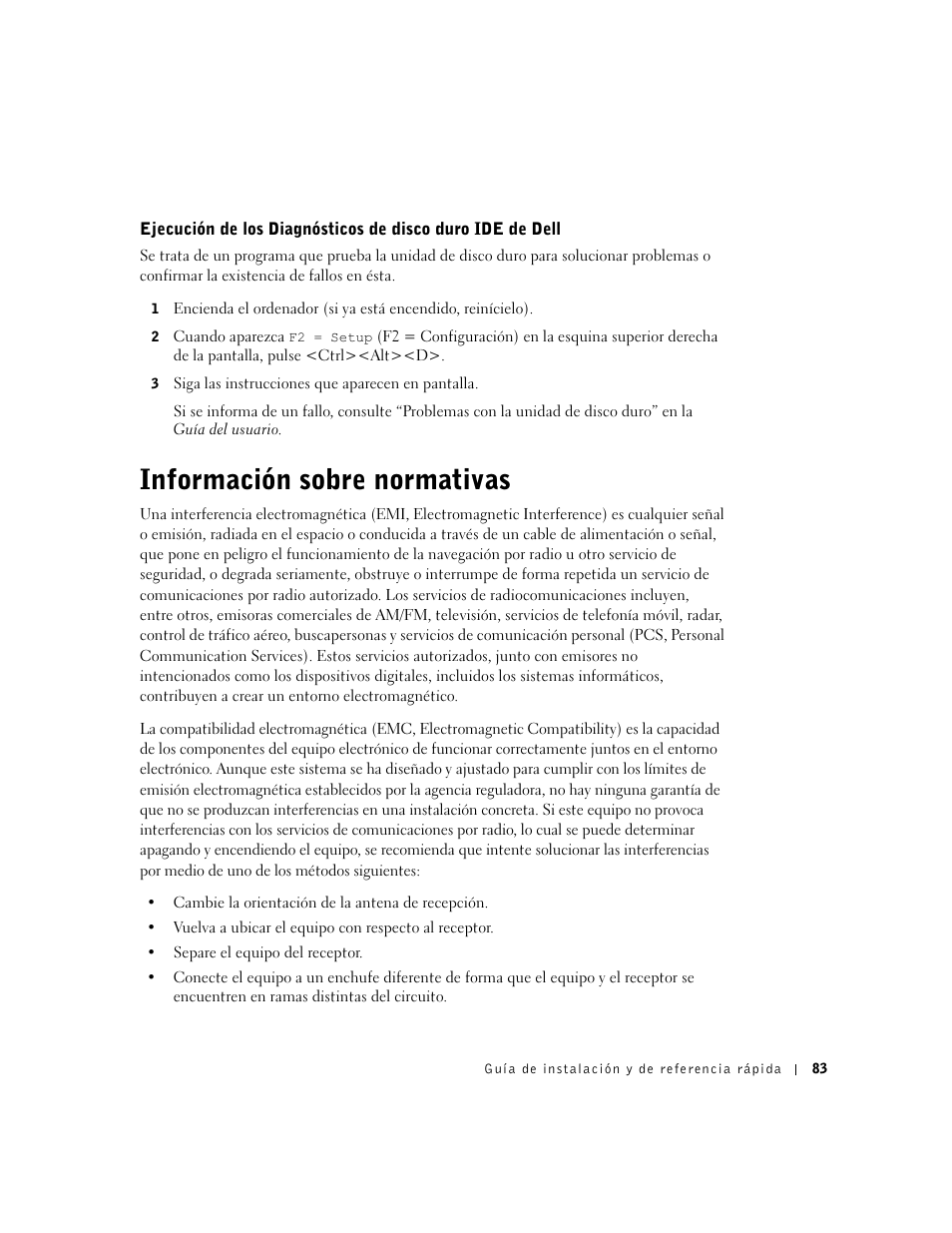 Información sobre normativas | Dell OptiPlex GX270 User Manual | Page 85 / 94