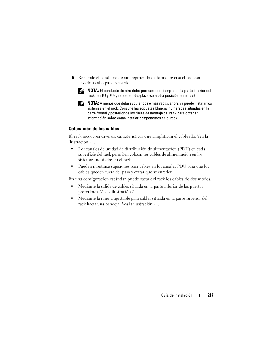 Colocación de los cables | Dell PowerEdge Rack Enclosure 4020S User Manual | Page 219 / 228