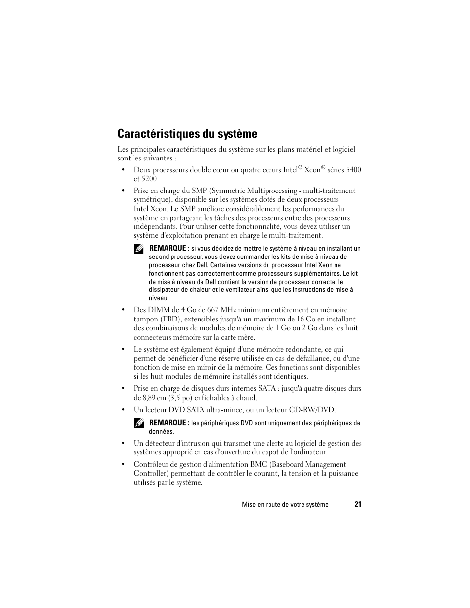 Caractéristiques du système | Dell PowerVault DL2000 User Manual | Page 23 / 70
