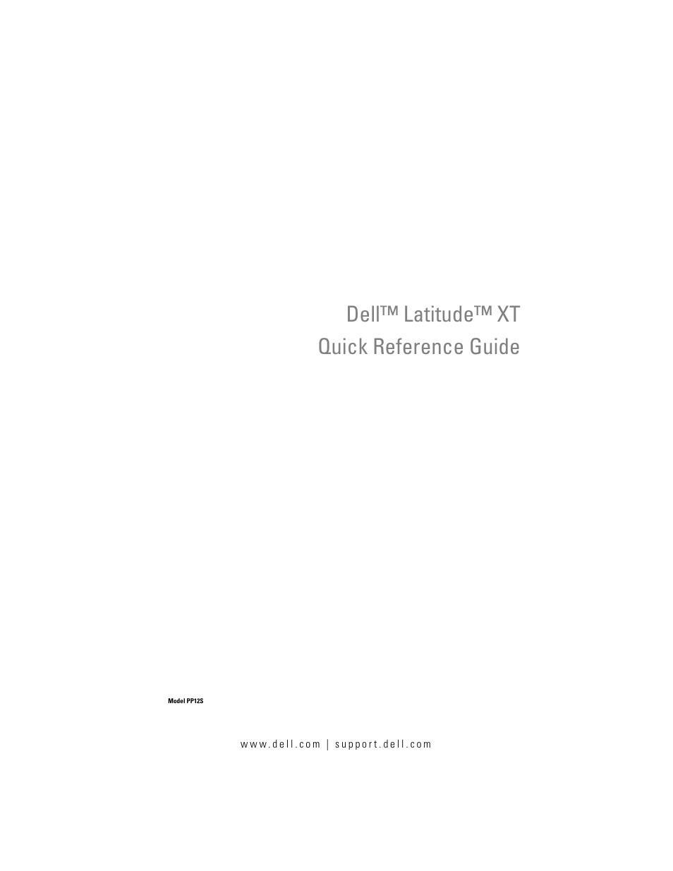 Dell Latitude XT (Late 2007) User Manual | 134 pages