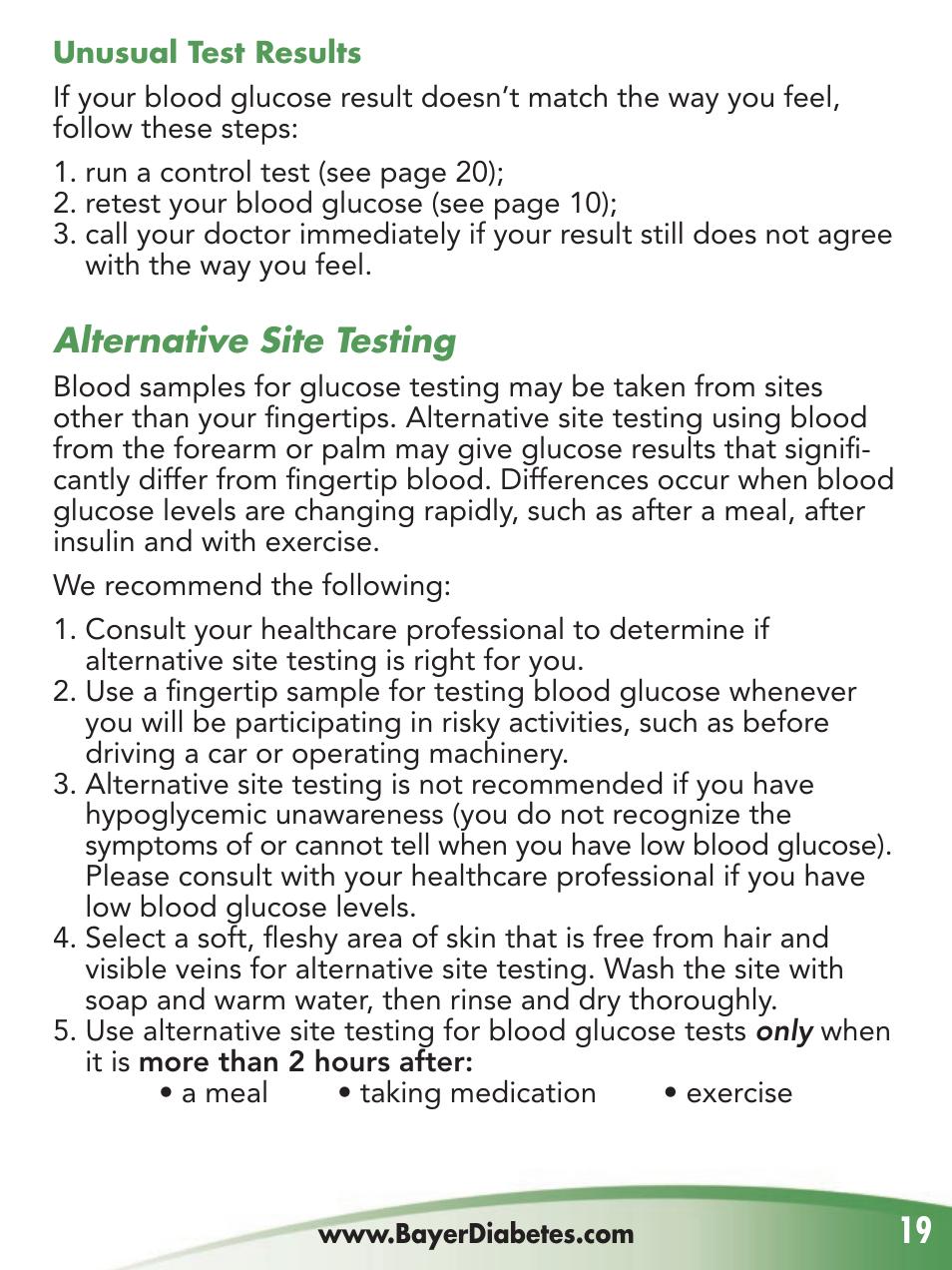 Alternative site testing | Bayer Breeze-2 User Manual | Page 23 / 53