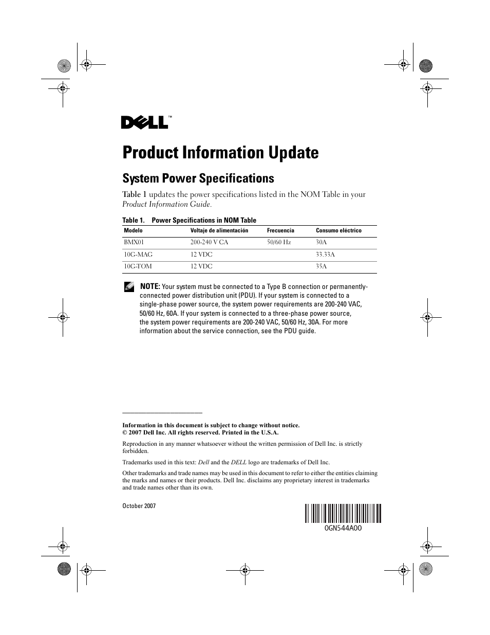 Dell PowerEdge M600 User Manual | 2 pages