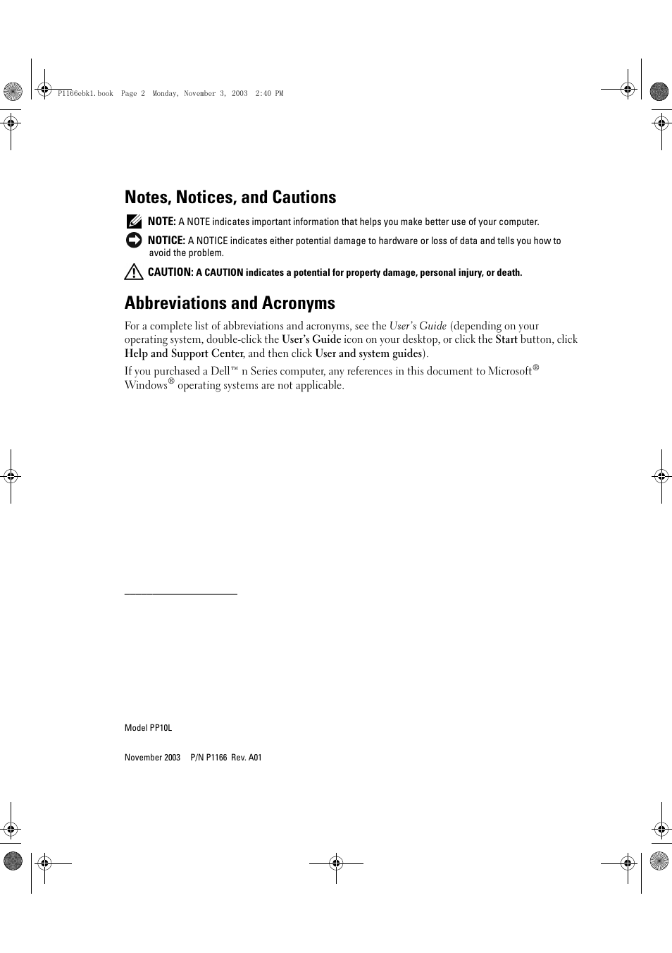 Abbreviations and acronyms | Dell Latitude D505 User Manual | Page 4 / 126