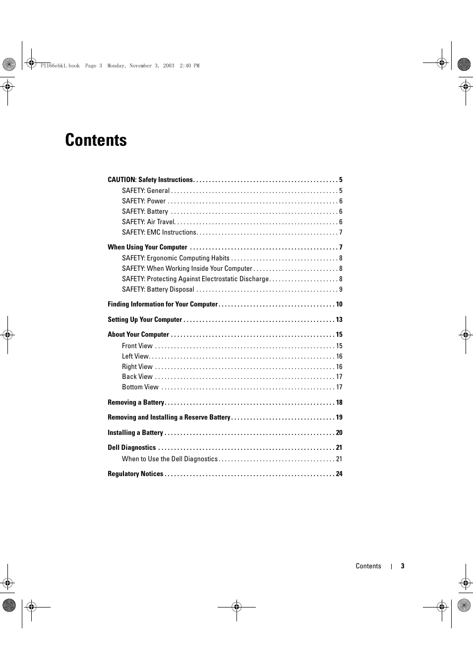Dell Latitude D505 User Manual | Page 5 / 126
