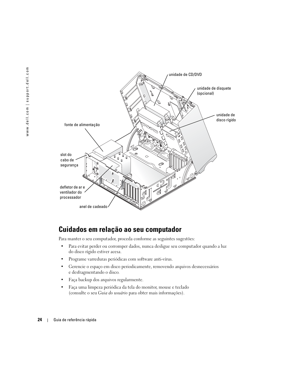 Cuidados em relação ao seu computador | Dell Precision 370 User Manual | Page 104 / 162