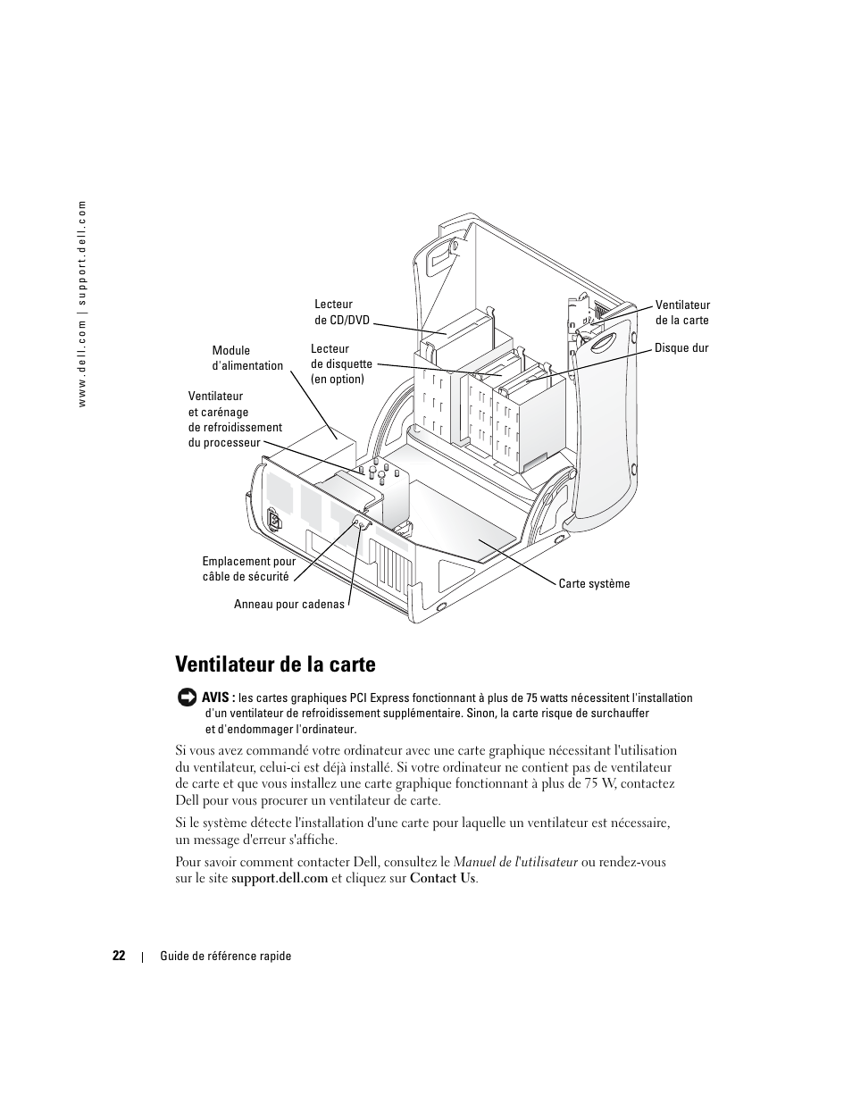 Ventilateur de la carte | Dell Precision 370 User Manual | Page 62 / 162