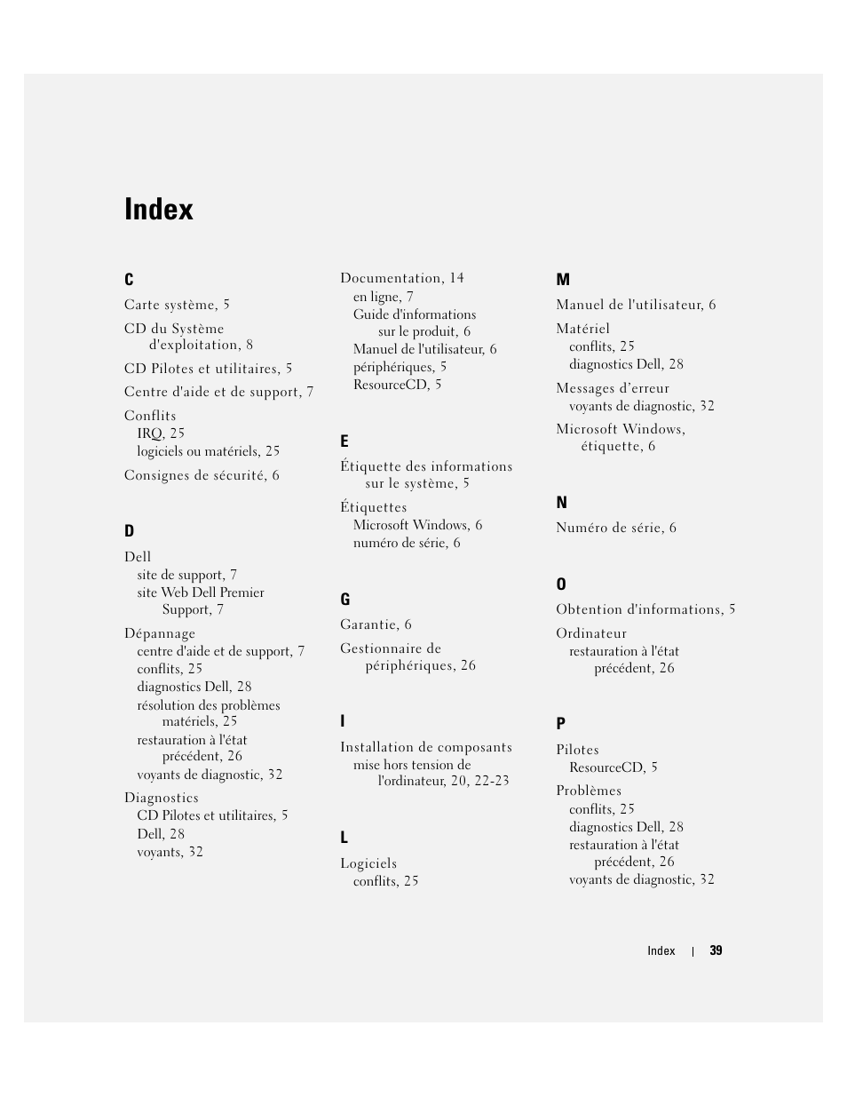 Index | Dell Precision 370 User Manual | Page 79 / 162