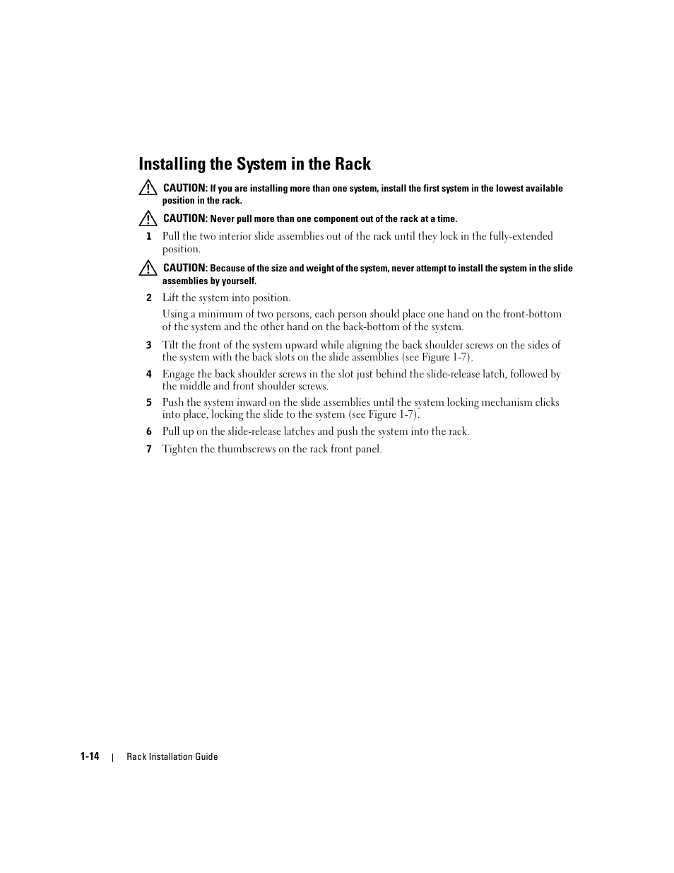 Installing the system in the rack | Dell PowerEdge 1800 User Manual | Page 16 / 112