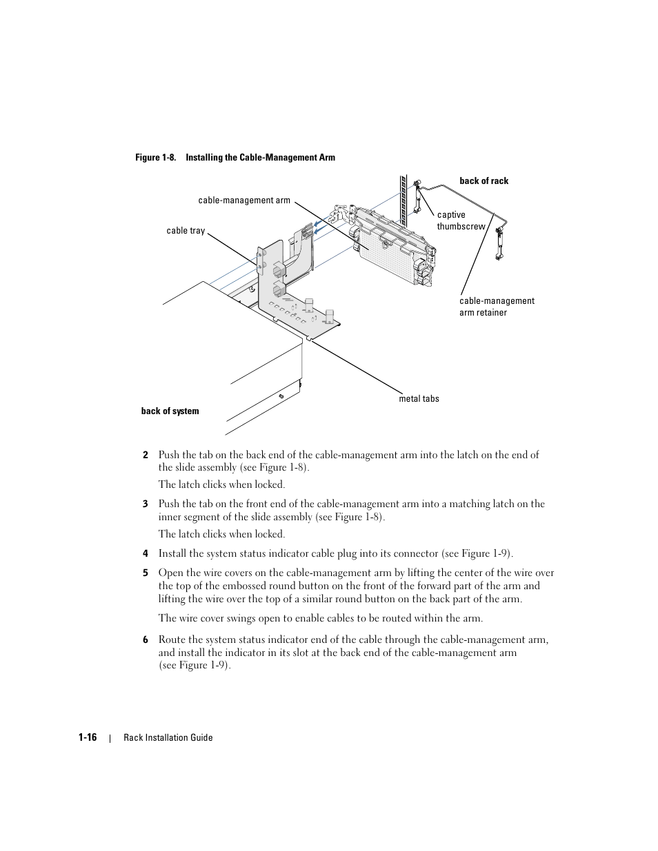Figure 1-8, Installing the cable-management arm | Dell PowerEdge 1800 User Manual | Page 18 / 112