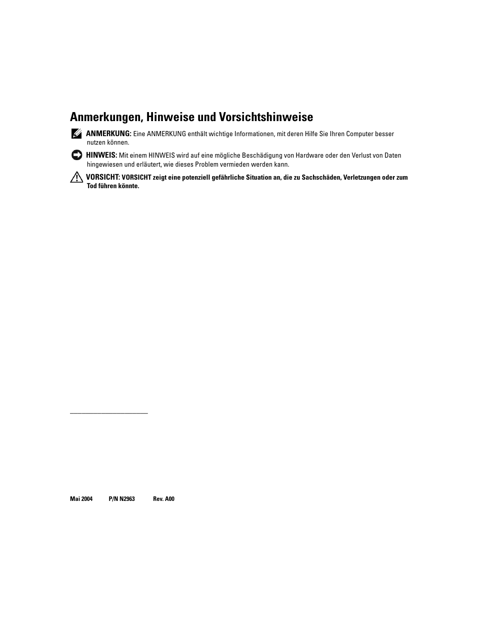 Anmerkungen, hinweise und vorsichtshinweise | Dell PowerEdge 1800 User Manual | Page 48 / 112
