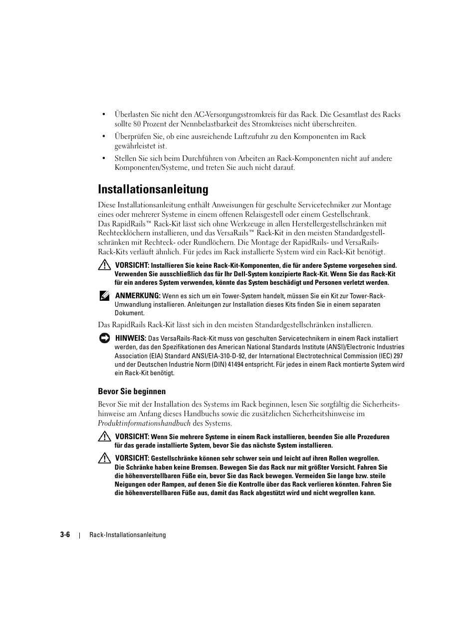 Installationsanleitung, Bevor sie beginnen | Dell PowerEdge 1800 User Manual | Page 52 / 112
