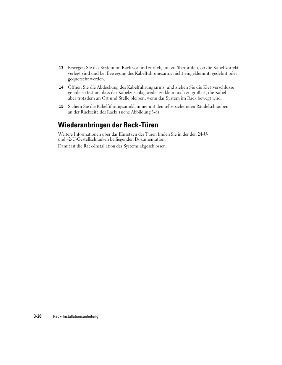 Wiederanbringen der rack-türen | Dell PowerEdge 1800 User Manual | Page 66 / 112