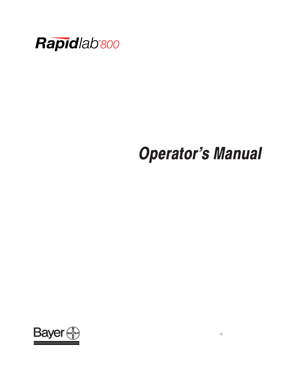 Bayer HealthCare Rapidlab 800 User Manual | 699 pages